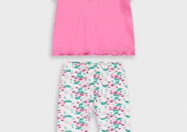 Σετ μπλούζα και κολάν για βρεφικό κορίτσι (3 - 18 μηνών) | ΤΡΙΑΝΤΑΦΥΛΛΙ - Energiers - 